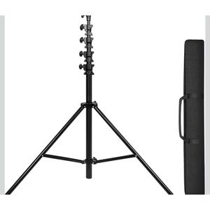 Geekria for Creators 15ft/4.5M Extreme Tall Tripod Stand with Storage Bag, Air Cushioned Heavy Duty Stand for Photography Lights, Sports Video Camera, with 1/4"& 3/8" Screw (Black)