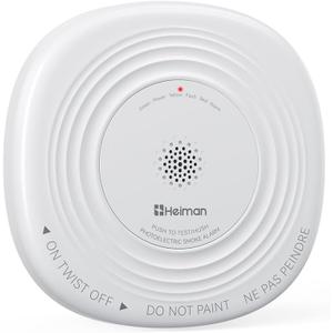 Heiman Smoke Detector 10 Year Battery, photoelectric Smoke Alarm | ETL listed to UL 217 10th Ed. & CAN/ULC S531 5th Ed., 10-Year Sealed Battery, EOL alert, photoelectric, 85dB