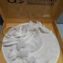 dressfan Fascinator Hats for Women,Linen Vintage Feather Headwear for Derby/Church/Wedding/Cocktail/Tea Party, 26-White (White)