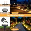 ZAIYW 12 Pack Solar Ground Lights Outdoor Waterproof Pathway Lights Solar Powered Disc Landscape Lighting for Garden Lawn Yard Walkway Deck Decoration (Warm White)