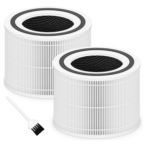 Core 300 Replacement Filter for LEVOIT Core 300 Core 300S Core 300P Core 300SP Air Purifier, 3in1 High Efficiency and Activated Carbon, Compared to Part # Core 300RF, 2 Pack, White