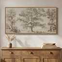Large Framed Vintage Landscape Canvas Wall Art for Living Room, 24x48 Inch
