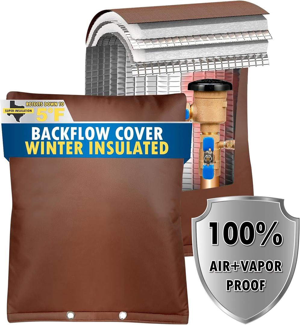 30"X24" 5 Layers Outdoor Pressure Vacuum Breaker Backflow Preventer Insulation Cover for Well Pump, Sprinkler Valve, Faucet Winter Freeze Protection