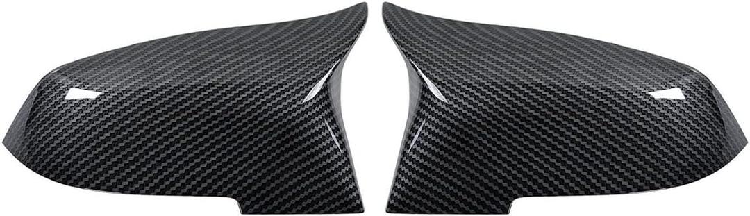 2PCS Rear View Side Mirror Cover Door Side Mirror Cover Cap Compatible with BMW 2014-2018 5 Series F10 F11 F18, 2014-2018 6 Series F06 F12 F13, 2013-2015 7 Series F01 F02 (Carbon Fiber Look)