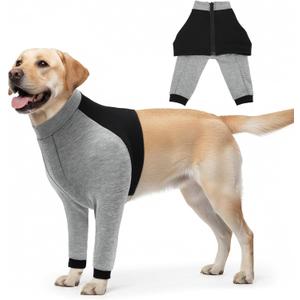 Dog Recovery Suit for Front Legs, Soft Adjustable Surgery Sleeve for Dogs, Leg & Elbow Protector to Stop Licking, Breathable Pet Wound Care Shirt, Comfortable E-Collar Cone Alternative (Medium)