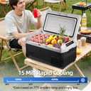 12V Car Refrigerator,21QT Portable Fridge Freezer with Blow Expansion Evaporator,-4~68 12/24V DC & 120-240V AC Freezer Cooler for Truck RV SUV Camping Travel,Reversible Door