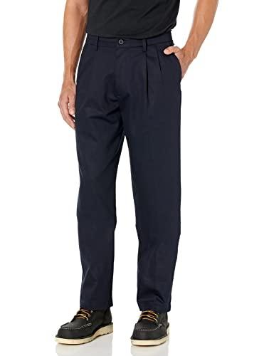 Dockers® Men's Big & Tall Classic Fit Signature Khaki Lux Cotton Stretch Pants - Pleated (Regular and Big & Tall), Dockers Navy, 46W x 30L