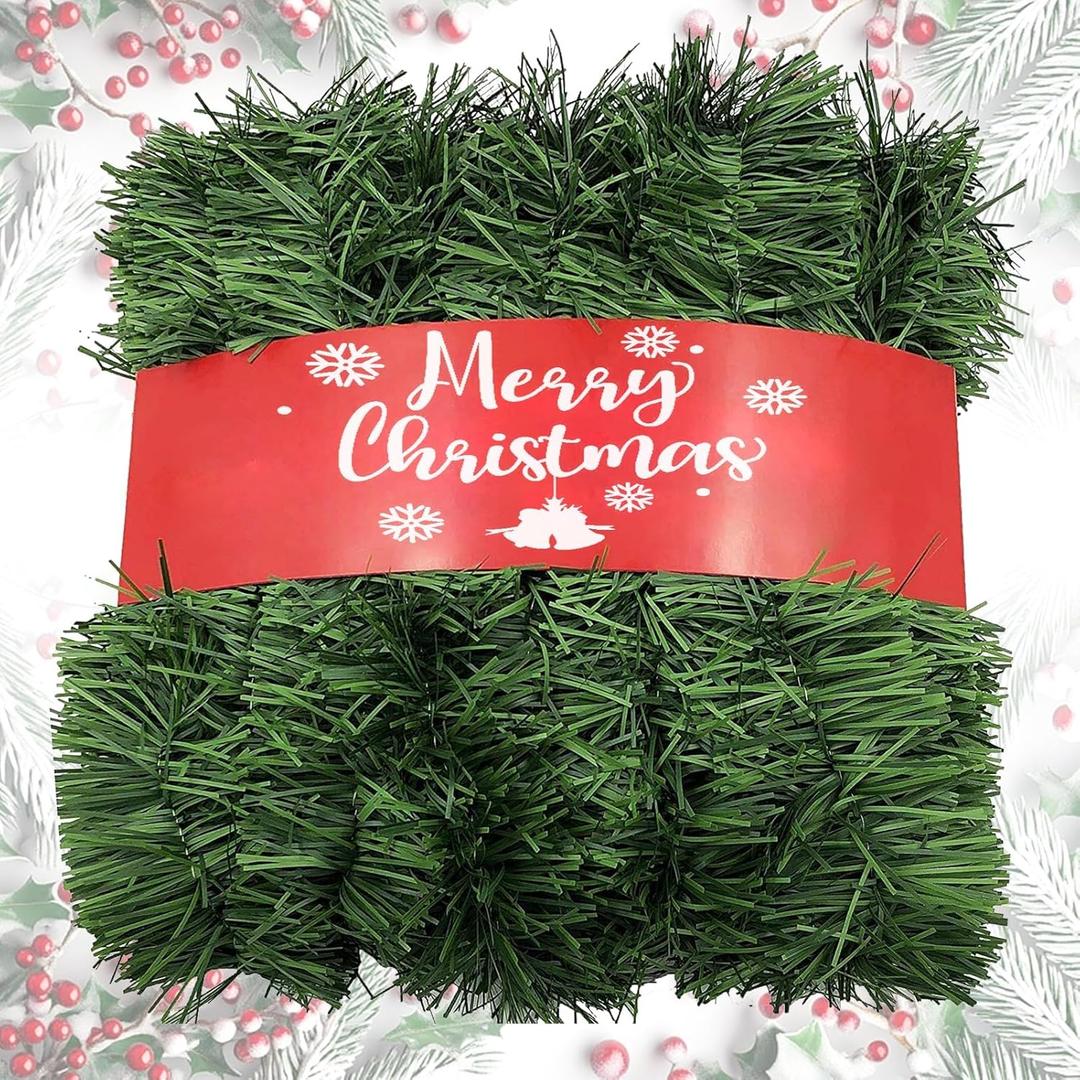 Garland for Christmas, Christmas Twist Garland,1 Strands Premium Quality Artificial Vine Soft Greenery Decoration (54 Ft)