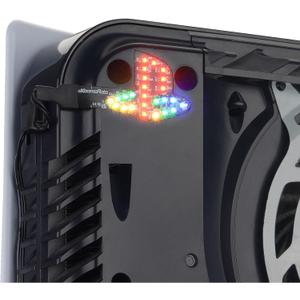 eXtremeRate 7 Colors 40 Effects RGB Rainbow Logo LED Kit for PS5 Console (2020 CFI-1 Series), Illuminated Lighting Decoration Logo LED Board for PS5 Disc & Digital Edition Console
