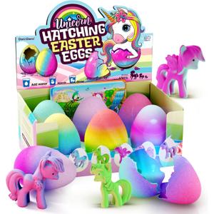 Dan&Darci Unicorn Hatching Surprise Eggs for Kids - Easter Basket Stuffers - 6 Pack Grows 600% - Toys for Girls 3-8 - Easter Crafts - Party Favors for 3+ Year Old Girl - Gifts for Ages 3 4 5 6 7 8