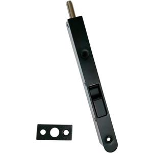 QCAA Solid Brass Flush Bolt, 7", Matte Black, 1 Pack