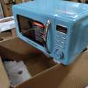 Galanz GLCMKZ07BER07 Retro Countertop Microwave Oven with Auto Cook & Reheat, Defrost, Quick Start Functions, Easy Clean with Glass Turntable, Pull Handle.7 cu ft, Blue