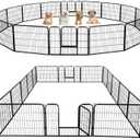 Yaheetech Dog Playpen Outdoor, 24 inch 16 Panels Dog Pen Indoor Heavy Duty Puppy Exercise Pen Metal Pet Fence for RV Camping/Yard/Garden