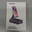 Cell Phone Stand with Wireless Bluetooth Speaker and Anti-Slip Base HD Surround Sound Perfect for Home and Outdoors with Bluetooth Speaker for Desk Compatible with iPhone/ipad/Samsung Galaxy (Black)