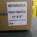 Elegant Peach Pink Shower Curtain with Handmade Ruffles and Lace Trim, 72" x 72" Soft Microfiber Shower Curtains for Boho, Farmhouse, and Vintage Bathroom Decor, Machine Washable