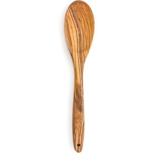RSVP International Olive Wood Spoon, 12" | Rustic, Natural Authentic Italian Olive Wood | Classic Style for Kitchens, Tables, & More | Functional for Serving Vegetables, Stirring Pasta