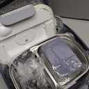 Sitlais Portable Electric Heated Lunch Warmer Box for Work  Stainless Steel Bento Box Adult, Plug In Food Heater for Car 12V 24V 110V, Self Heating Meal Box for Men and Women (Gray)