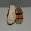 YOKI TRIBECA-Y Platform Girls Sandals With Double Strap And Gold Buckle - Lightweight Toddler Sandals - Cushioned Footbed Sandal (4 Big Kid, Rust)