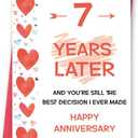 FANCYLUCKY Romantic 7 Years Anniversary Card for Him Her, Copper Anniversary Card Gifts for Husband Wife, 7th Wedding Cards for Couple