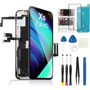 for iPhone Xs Screen Replacement LCD FHD Display 3D Touch Digitizer Frame 5.8 inch Full Assembly with Repair Tool Kit Waterproof Adhesive for Model A1920, A2097, A2098, A2099, A2100