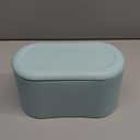 SUBEKYU 0.4 Gal Mini Countertop Trash Can with Lid for Desktop, Small Garbage Can for Office, Tiny Wastebasket, Plastic, Light Green