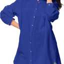FASHIONSPARK Womens Oversized Button Down Shirts Casual Long Sleeve Blouses Tops Loose Fit Tunic Top S 