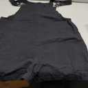 Ailoqing Womens Cotton Linen Short Overalls Casual Summer Bib Shortalls Rompers with Pockets (Large, Black)