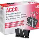 ACCO Binder Clips, Large, 2 Boxes, 12 Clips/Box (72102)