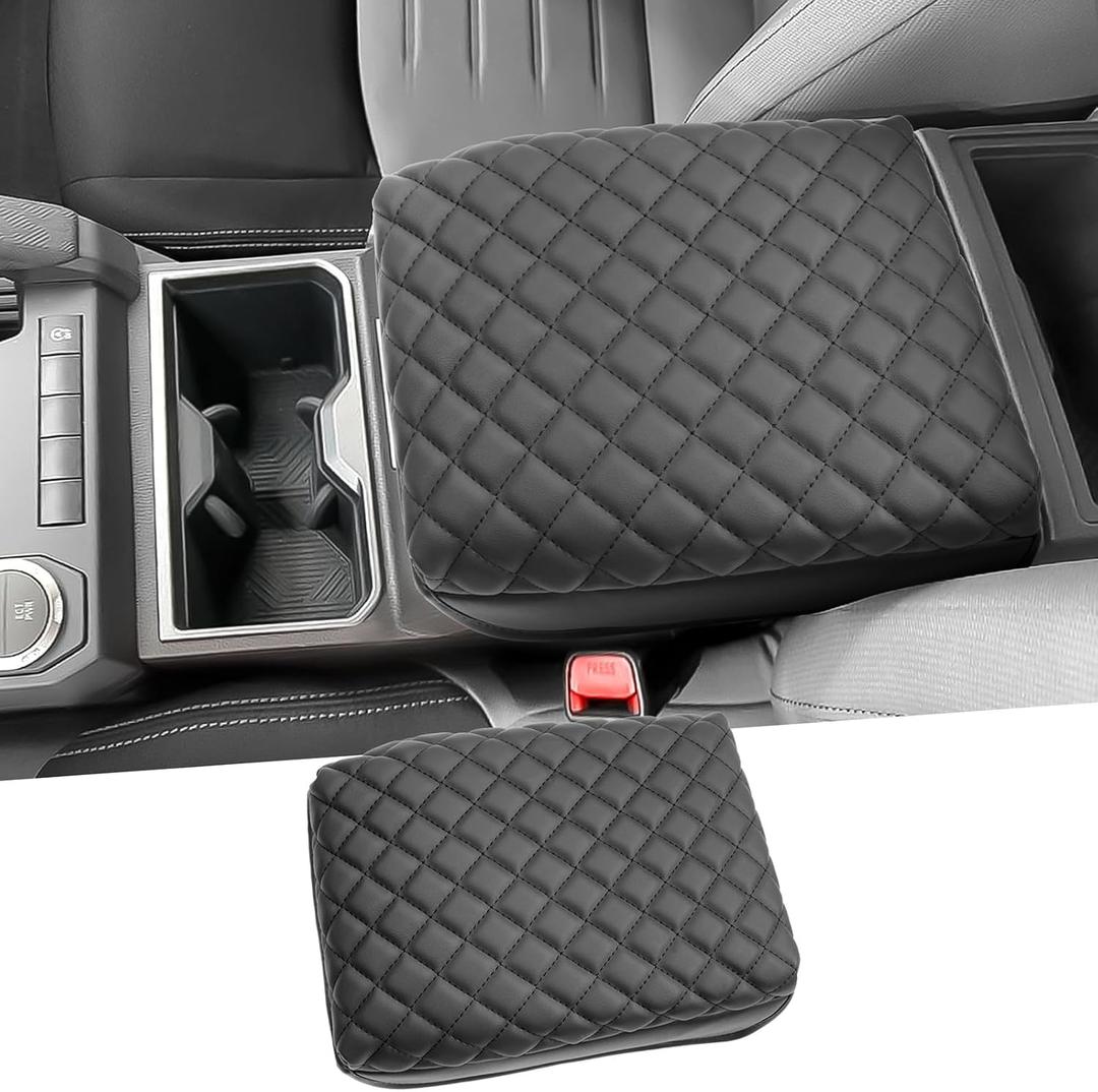2024 2025 2026 Tacoma Center Console Cover for ToyotaTacoma (SR/SR5/TRD PreRunner/TRD Sport/TRD Off-Road/Limited/Trailhunter), Cushion&Comfy Leather Armrest Cover 2026 2025 Tacoma Accessories