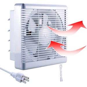 10 Inch Window Shutter Exhaust Fan,11.6 x 11.6 Inch Cutout, 406CFM 35W Wall-Mounted Ventilation Air Intake Extractor for Bathroom Home, Large