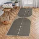 Lahome Modern Rainbow Easy Jute Outdoor Runner Rug, 2x6 Runners for Hallways Washable Laundry Room Rug, Farmhouse Non Slip Indoor Outdoor Carpet for Kitchen Floor Entryway