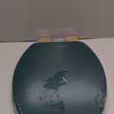 Dark Green Elongated Toilet Seat Natural Wood Toilet Seat with Zinc Alloy Hinges, Easy to Install also Easy to Clean, Scratch Resistant Toilet Seat by Angol Shiold (Elongated, Dark Green)