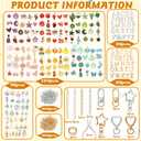 Highergo 922 Pcs Charms Lip Gloss Keychain Making Kit DIY Craft Supply Including 24 Keychain Clip 28 Extender Chain 208 Charms Jewelry Plier for Custom Bag Phone Crafting Jewelry Making Kit