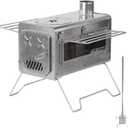 Soomloom Firewood Stove PROTO Dual-purpose Camping Pellets Combi Stove Stainless Steel Compact Tent Cooking Barbecue BBQ Campfire Chimney Portable Camp Outdoor Heating Hybrid Stove