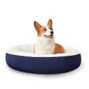 Love's cabin Round Donut Cat and Dog Cushion Bed, 25in Pet Bed for Small or Medium Dogs, Anti-Slip & Water-Resistant Bottom, Soft Durable Fabric Pet Beds, Washable Calming Cat & Dog Bed Navy