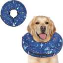 Supet Inflatable Dog Cone Collar Alternative After Surgery, Dog Neck Donut Collar Recovery E Collar for Neuter, Soft Dog Cone for Small Medium Large Dogs (XL(Neck 14"-18"), Star)