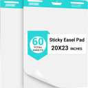 Chart Paper,Sticky Easel Pad for Teachers, 20x23 Inches,Anchor Flip Chart Paper with Lines,Heavyweight Self-Stick Flip Chart Paper, Residue-Free & EasyRemoval, 60 Sheets, 2 Pads