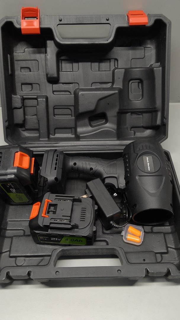 980,000 RPM Cordless Leaf Blower - 21V Electric Handheld Leaf Blower with 2×4.0Ah Batteries & Fast Charger - Lightweight for Patio, Lawn, Yard, Deck Cleaning - Light Black