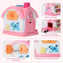 BOBUEXER Toddler Girl Toys 1-2 -Montessori Toys for 1 Year Old Girls,Baby Toys 6-12 12-18 Months, 1st Birthday Girl Gifts,10 in 1 Bilingual Learning Toy with Sound Light (Pink)