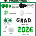 134PCS Green Graduation Balloon Garland Arch Kit with GRAD,2026 and Graduation Mylar Foil Balloons for High College Middle School Class of 2026 Graduation Decorations