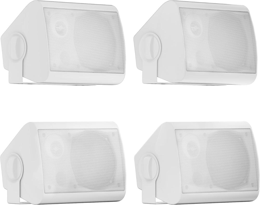 Herdio 5.25 Inches 600 Watts Passive Indoor Outdoor Speakers Wired Waterproof,Wall Mount Speakers with Loud Volume Suitable for Patio, Garden Home Theater ,White 