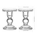 Glass Candle Holder Set of 4, Clear Candlestick Holders for Pillar Candles, 4.5" H, Candle Stand Decorations for Living Room