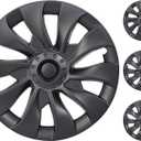 Wheel Covers for Tesla Model 3 18 inch Hubcaps 2017-2023 Hubcaps 4 Pcs Compatible with Tesla Molde 3 Rim Protector Replacement Wheel Cover Exterior Accessories,Matte Black