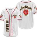 Vodka Baseball Jerseys Alcohol Shirts for Men Women Whiskey Shirts Alcohol Baseball Jersey, White Bourbon, Medium