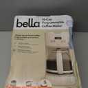 BELLA 12 Cup Programmable Coffee Marker, Reusable Dishwasher Safe Accessories, Easy LCD diaply, Auto Shutoff, 900 watt, Oatmilk