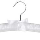 Amber Home 3 Pack Large White Satin Padded Hangers, 17" Non-Slip Cushioned Hangers for Sweaters, Silk Dress, Wedding Dress, Bridal Gown, Cashmere