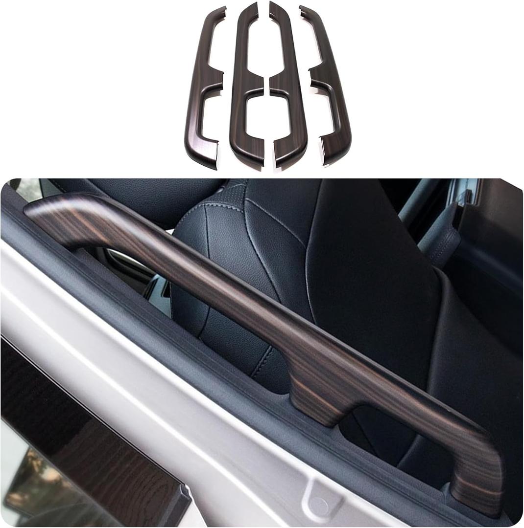 Car Accessories Car Interior Accessories Middle Row Door Handle Decoration Cover Trim Compatible with Toyota Sienna 2021 2022 2023 2024 2025 2026 (Peach Wood Style) 4PCS ABS
