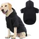 KOOLTAIL Basic Dog Hoodie - Soft and Warm Dog Hoodie Sweater with Leash Hole and Pocket, Dog Winter Coat, Cold Weather Clothes Sweatshirt for Dogs Puppy Cat Boys Girls Black L (Large (Pack of 1))