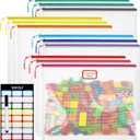 12pcs Mesh Zipper Pouch Bags, A4 Puzzle Bag (12 Colors, 12 Packs) for Organizing, Classroom Must Have Storage Bag, File Bags for School, Board Games and Office Supplies (913)