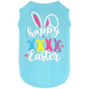 Dog Easter Outfit Shirt Soft Cotton Stretchy Lightweight Easter Dog Clothes Shirts Sleeveless Vest for Small Medium Large Dogs Cats, XL
